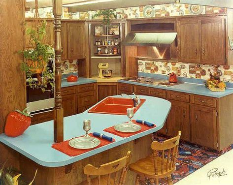 Bedroom 90s, 90s Bedroom, 70s Kitchen, 1970s Kitchen, 1970s Decor, Retro Kitchens, 70s Interior, 1970s Home, 70s Home