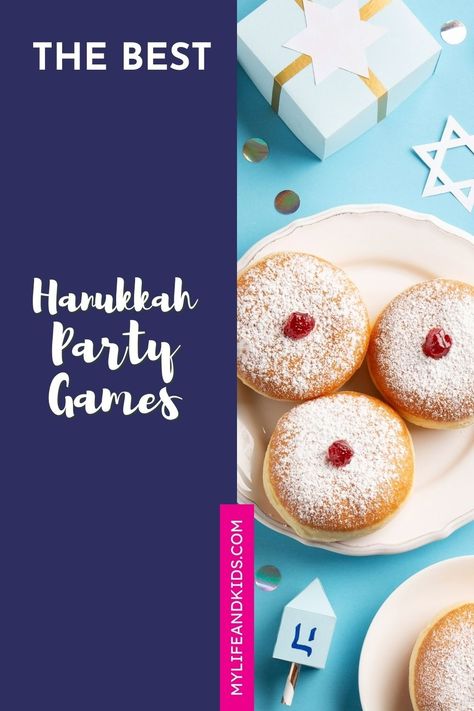 Whether you're hosting a Hanukkah party at home or looking for a new and fun way to celebrate the season, I have you covered with these Hanukkah Party games for kids and adults. I've even included a few Minute to Win It games. Perfect for preschoolers, elementary school kids and even tweens, teens and adults. Hanukkah Games For Adults, Hanukkah Party Games, Chanukah Games, Chrismukkah Party, Hanukkah Games, Hannukah Party, Hanukkah Activities, Hanukkah Game, Hanukkah Ideas