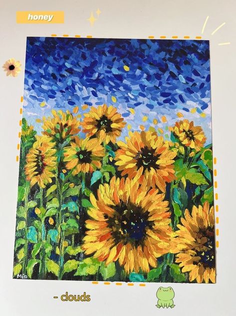 Easy Flower Painting Ideas On Canvas For Beginners, Canvas Painting Sunflower, Big Canvas Painting Ideas Big Canvas Painting Ideas Acrylic, Sunflower Wall Painting, Abstract Sunflower Painting, Painting Flowers On Canvas, Resin Art On Canvas, Basic Acrylic Painting, Large Canvas Painting Ideas