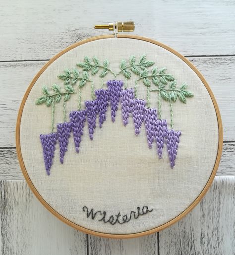 Wisteria Embroidery Design, Wisteria Embroidery, Sneaker Embroidery, Embellishment Ideas, Umbrella Tree, Wisteria Tree, Embroidery Design Sets, Diy Jacket, Valentines Ideas