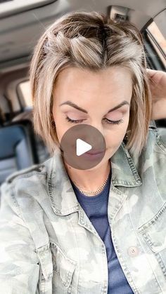 Easy Short Hairstyles, Wacky Hair Days, Shorthair Hairstyles, Wacky Hair, Caramel Highlights, Ribbon Hairstyle, Hairdos For Short Hair, Bob Haircuts For Women, Hair Videos Tutorials