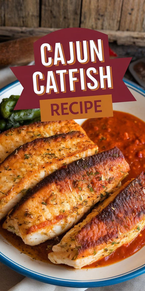 This Cajun Catfish recipe is bold, flavorful, and perfectly spiced. A quick and easy dish that brings the taste of the South to your table! Creole Catfish Recipes, Cajun Catfish Recipes Baked, Bake Catfish Recipes Oven, Catfish Recipes Baked, Catfish Dinner Ideas, Cajun Food Recipes, Baked Catfish Recipes, Cajun Catfish, Crawfish Dishes