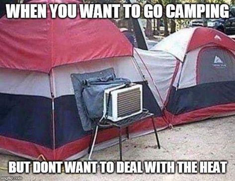 It's like a cheaper version of an RV/Camper. Smartest man or woman alive! Props for creativity and out-of-the-box (out of the house) thinking. Stay cool out there. #summer #camping #heat #summerheat #creative #keepincool Camping Photo, Camping Camper, Funny Camping, Smart Men, Grow Tent, Camping Humor, Head Off, Kids Board, Clean Humor