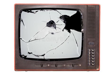 Retro tv. Old trashed TV with a smashed screen #Sponsored , #Advertisement, #Ad, #tv, #screen, #smashed, #Retro Cracked Tv Screen, Tv Screen Aesthetic, Old Tv Aesthetic, Broken Tv Screen, Old Tv Screen, Tv Drawing, Reference Objects, Objects Photography, Broken Phone