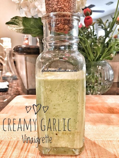 Garlic Vinaigrette Dressing Recipe, Creamy Garlic Dressing, Garlic Vinaigrette, French Vinaigrette, Vinaigrette Dressing Recipe, Summer Cooking, Homemade Salad Dressing, Vinaigrette Dressing, Gluten Free Eating