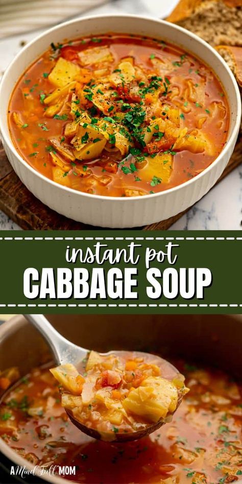 Instant Pot Cabbage Soup Recipes, Vegetable Cabbage Soup, Instant Pot Cabbage Soup, Vegetarian Cabbage Soup, Instant Pot Cabbage, Nutritious Vegetables, Food Dinners, Autoimmune Diet, Cabbage Soup Diet