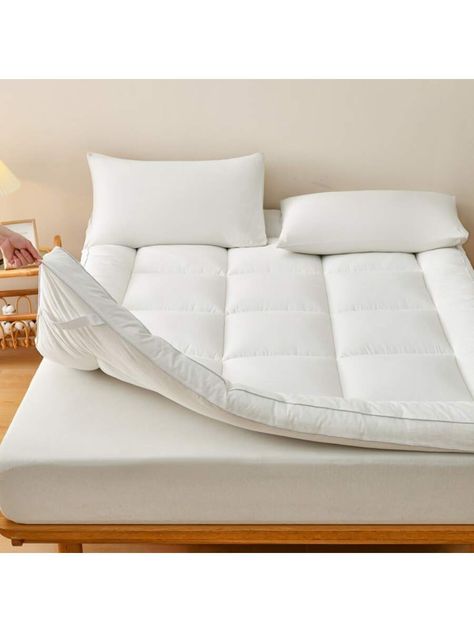 Mattress Topper Microfiber Mattress Pad Cover Quilted Mattress Cover 8-20'' Deep Fitted elastic strap Mattress Protector Down Alternative Filling Noiseless & Breathable Pillow Top WhiteI discovered amazing products on SHEIN.com, come check them out! Mattress Pad Cover, Mattress Cover, Mattress Pads, Mattress Pad, Mattress Topper, Mattress Covers, Pillow Top, Mattress Protector, Pad Cover