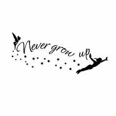 #PeterPan #Quotes #WallPaper #Disney Peter Pan Tattoos, Wm Logo, Tattoo Calf, Tinker Bell Tattoo, Peter Pan Tattoo, Belle Tattoo, Silhouette Disney, Disney Sleeve, Disney Quote