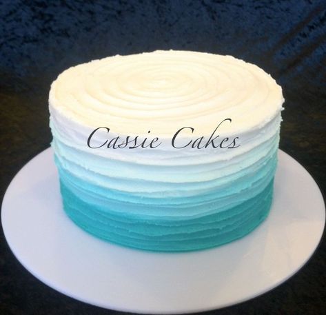 Turquoise Cake Ideas, Turquoise Cake, Elsa Cake, Sea Cake, Buttercream Cake Designs, Ocean Cakes, Beach Cakes, Ombre Cake, Bowl Cake