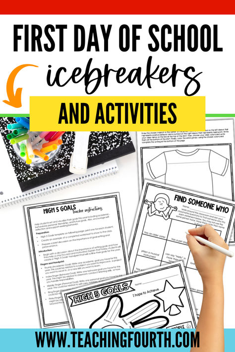 Find 8 fun and simple icebreaker and back to school activities that will engage and excite your students and help build a classroom community from day one. Use these activities the first day of school or the first week of school to get to know your students and set the tone for a great school year. School Icebreakers, All About Me Activities, About Me Activities, First Week Of School, First Day Of School Activities, Icebreakers, Upper Elementary Classroom, Classroom Community, Teaching Elementary