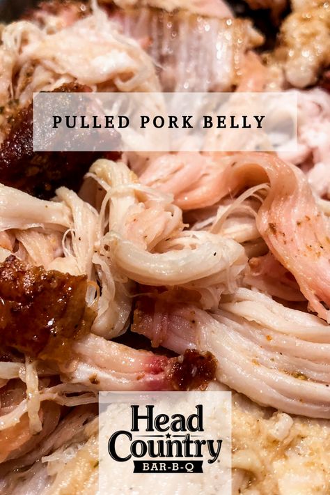 Pulled Pork Belly is so tender. This seasoned meat will have you coming back for more. Try this pulled pork belly recipe the next time you grill pork belly. Grill Pork Belly, Head Country Bbq Sauce Recipe, Pork Belly Bbq, Pork Belly Marinade, Bbq Seasoning Recipe, Recipes For Bbq, Country Bbq, Best Bbq Recipes, Barbecue Sandwiches