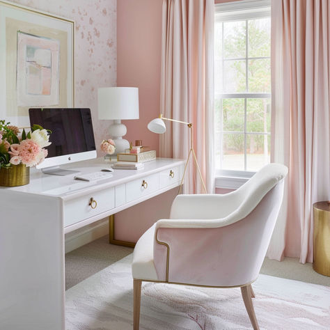 The 11 Best Home Office Paint Colors Best Home Office Paint Colors, Pink Office Ideas, Home Office Paint Colors, Home Office Paint, Beige Paint Colors, Office Paint Colors, Best Home Office, Dark Grey Paint, Office Paint