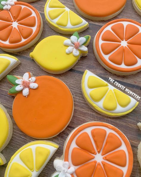 Sugar Cookie Recipe For Decorating, Fruit Sugar Cookies, Royal Icing Cookies Recipe, Citrus Baby, Royal Icing Sugar, Cookies Theme, Fruit Cookies, Orange Cookies, Lemon Sugar Cookies