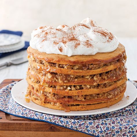 Stacked to a glorious height, this Tennessee Stack Cake is filled with sweet apple filling. Stack Cakes, Apple Stack Cake, State Recipes, Stack Cake, Southern Things, Tasty Cakes, Stack Of Pancakes, Layered Cakes, How To Stack Cakes