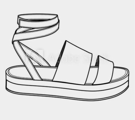 Flat Sketch Template, Fashion Flat Sketch, Sketch Template, Shoe Sketches, Fashion Drawing Sketches, Clothing Sketches, Shoes Illustration, Flat Sketches, Shoe Design Sketches