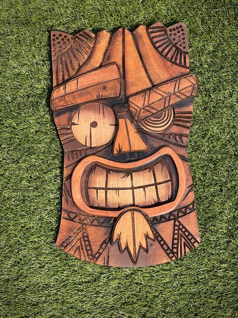 Chaos tiki mask

Add a little chaos to your tiki bar with this laser cut plywood mask.

Perfect for any tiki bar Tiki Kitchen, Engraver Ideas, Tiki Masks, Tiki Man, Tiki Bar Signs, Hawaiian Party Decorations, Tiki Mask, Luau Party, Bar Sign