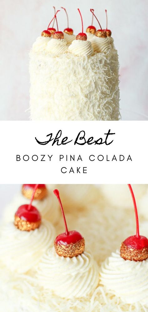 Pina Colada Cake Recipe From Scratch, Easy Coconut Cake Recipe, Pina Colada Cake Recipe, Easy Coconut Cake, Moist Coconut Cake, Pineapple Curd, Cake Recipe From Scratch, Pina Colada Cake, Drink Umbrellas