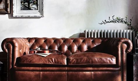 An Idyllic Retreat: The Welsh House | The Lovely Drawer Brown Chesterfield Sofa, Chesterfield Sofa Living Room, Chesterfield Living Room, Sofa Chesterfield, Dream Sofa, Value Furniture, Leather Chesterfield Sofa, Leather Chesterfield, Cozy Sofa