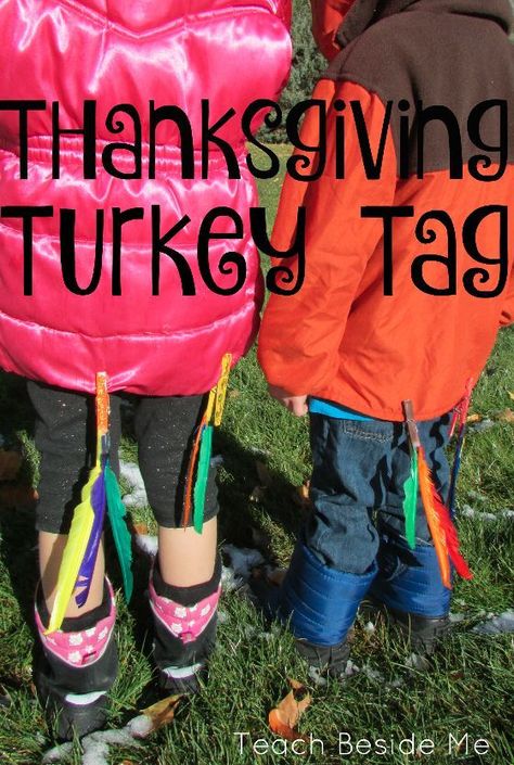 Thanksgiving Turkey Tag! Keep your kids active and engaged during the holidays with fun, DIY games! All you need for homemade turkey tag are some clothespins, feathers, Elmer's School Glue, and Squeeze 'n' Brush Painters! Turkey Games, Thanksgiving Family Games, Thanksgiving Games For Adults, Family Games To Play, Thanksgiving Games For Kids, Thanksgiving Preschool, Thanksgiving Theme, Thanksgiving Traditions, Thanksgiving Family