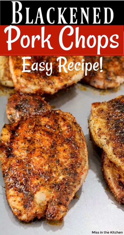 Blackened Pork Chops, Grilled Pork Chop Recipes, Cooking Boneless Pork Chops, Pork Chop Recipes Grilled, Pork Chop Seasoning, Marinated Pork Chops, Bbq Pork Chops, Tender Pork Chops, Homemade Cajun Seasoning