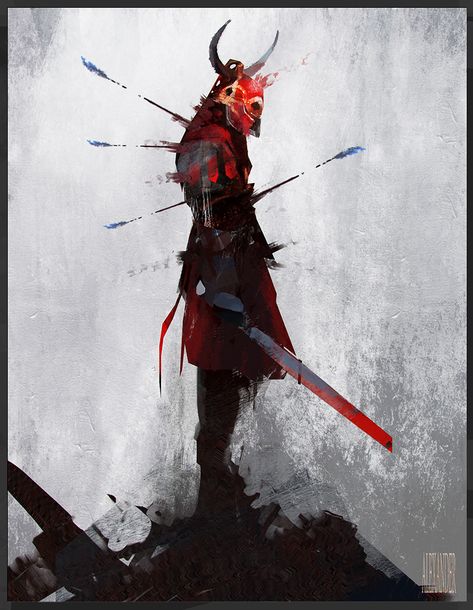 Blood Armour by AlexanderBrox0101.deviantart.com on @deviantART Last Samurai, Samurai Art, Swords, Knights, Fantasy Art, A Man, Concept Art, Alexander, Sci Fi