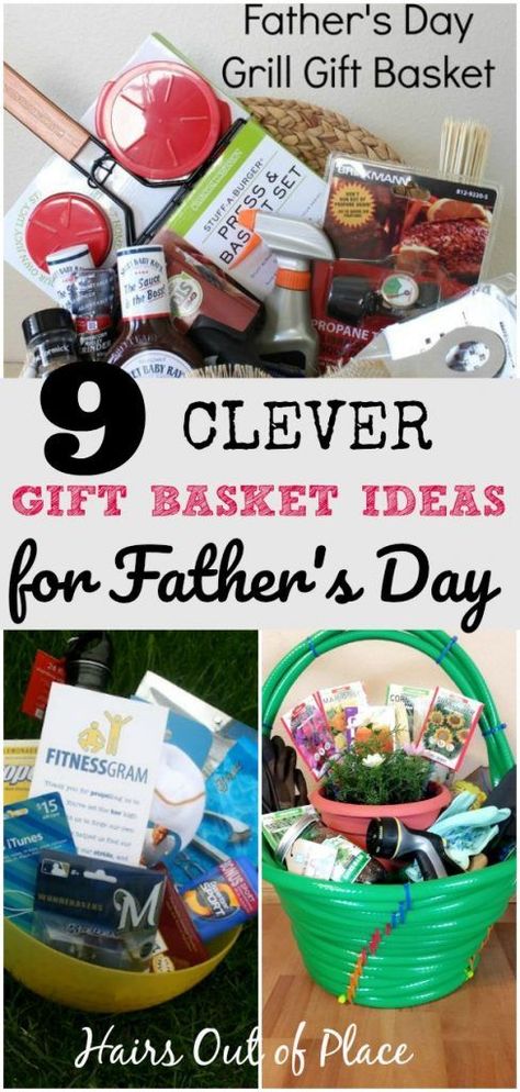 Gift baskets make the perfect Father's Day gift for dad, plus they're inexpensive and quick to put together. Gift baskets make unique Father's Day gifts because you can fill them up with his personal favorites and add in a splash of creativity he won't be expecting! Whether he loves the outdoors, grilling, sports, games, home projects and more, we have tons of DIY gift ideas for him! #fathersday #giftguide #giftguides #giftsforhim #birthday Grill Gift Basket, Diy Father's Day Gift Baskets, Fathers Day Gift Basket, Creative Gift Baskets, Gifts Baskets, Gift Baskets For Him, Baskets Ideas, Baskets For Men, Gift Baskets For Men