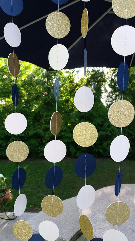 Navy And Gold Party, Navy Wedding Decorations, Navy Decor, Rustic Wedding Decorations, Gold Party Decorations, Gold Color Scheme, Nautical Party, בר מצווה, Party Pictures