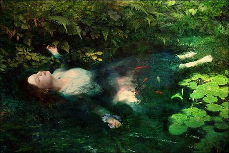 Pond Photoshoot, Laying In Water, Jungle Man, Ophelia Painting, Pre Raphaelite Art, Water Shoot, John Everett Millais, Girl In Water, Pre Raphaelite