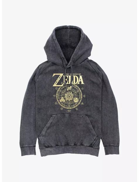 The Legend of Zelda Triforce Runes Mineral Wash Hoodie Zelda Sweater, Kingdom Logo, Legend Of Zelda Triforce, Zelda Triforce, Zelda Tears Of The Kingdom, Christmas Cardigan, Tears Of The Kingdom, Tall Hoodies, Plus Size Fits