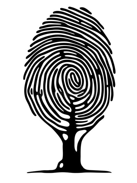 Finger Print Tree, Fingerprint Tattoos, 42 Tattoo, Fingerprint Art, Fingerprint Tree, Woodworking Logo, Finger Print, Tree Logos, 판타지 아트