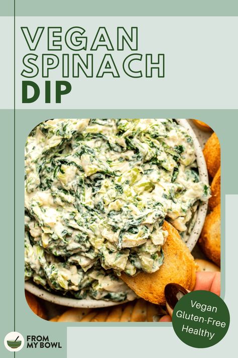 This Vegan Spinach Dip is truly the BEST EVER. It tastes exactly like the original, but without the animal products. Bring it to your next event to wow your family and friends! Gluten-Free, Oil-Free option. Vegan Spinach Dip, Vegan Spinach, Water Chestnut, Silken Tofu, Water Chestnuts, Vegan Cream Cheese, Spinach Dip, Animal Products, Vegan Condiments