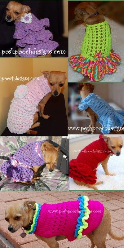 Posh Pooch Designs : Dog Sweater Crochet patterns For Medium to Large Dogs Sweater Crochet Patterns, Chunky Dog, Dog Sweater Crochet, Dog Fancy Dress, Crochet Dog Clothes, Dog Sweater Crochet Pattern, Dog Sweater Pattern, Pet Sweaters, Crochet Dog Patterns