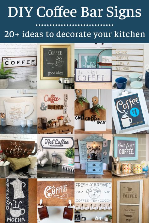 Coffee Bar Sign Ideas, Coffee Signs Diy, Bar Sign Ideas, Coffee Station At Home, Bar Signs Diy, Signs To Make, Diy Coffee Station, Coffee Bar Station, Diy Coffee Bar