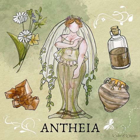 Water of Whimsy on Instagram: “Antheia is a Greek Goddess associated with swamps and flowery wreaths. As one the the Charities, she attends to Aphrodite and assists in…” Antheia Goddess, Water Of Whimsy, Goddess Symbols, Love And Connection, Greek Mythology Gods, Wiccan Magic, Greek Gods And Goddesses, Fantasy Magic, Greek And Roman Mythology