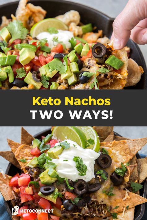 Our keto nachos can be made two ways using homemade low carb tortilla chips or pork rinds, and will satisfy your nacho cravings minus all the carbs! Keto Nachos, Low Carb Nachos, Dinner Recipes Healthy Low Carb, Southwestern Recipes, Healthy Low Carb Dinners, Medicine Tips, Low Carb Low Fat Recipes, Boiled Egg Diet Plan, Filling Dinner