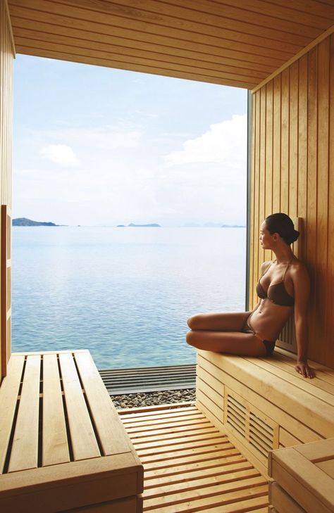 Sauna With A View, Sauna House, Sauna Steam Room, Piscina Interior, Spa Sauna, Finnish Sauna, Steam Sauna, Sauna Design, Outdoor Sauna