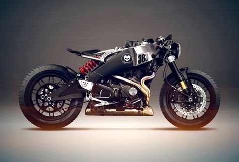 Buell Cafe Racer, Cb 750 Cafe Racer, Custom Motorcycle Builders, Buell Motorcycles, Custom Motorcycles Harley, Cafe Racer Design, Motorbike Design, Futuristic Motorcycle, Concept Motorcycles