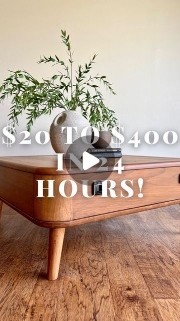 Erin Shuford • DIY Furniture Flips • MCM Refinishing on Instagram: "Need to make some extra 💰? Hate your old furniture and want to update it? Give furniture flipping a try!  Comment the word FLIP to get a list of the products I used sent straight to your DMs!  #furnitureflipping #furnitureflipper #furnitureflip #potterybarn #potterybarndupe #mcm #midecenturymodern #coffeetable #coffeetabledecor" Furniture Legs Ideas Wood, Mcm Coffee Table Makeover, Diy Mcm Coffee Table, Diy Mcm Decor, Coffee Table Flip, Mcm Diy, Mcm Coffee Table, Mcm Table, Table Flip