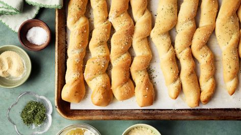 Quick Soft Breadsticks | Food.com Easy Breadstick Recipe, Soft Breadsticks Recipe, Yeast Breadsticks, Soft Breadsticks, Breadstick Recipe, Italian Bread Sticks, Breadsticks Recipe, Bread Sticks Recipe, Bread Sticks