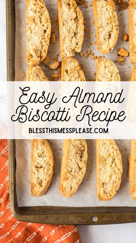 Almond Biscotti Recipe Easy, Italian Biscotti Recipe, Best Biscotti Recipe, Homemade Biscotti, Almond Biscotti Recipe, Mug Of Tea, Italian Cookie Recipes, Almond Biscotti, Biscotti Cookies