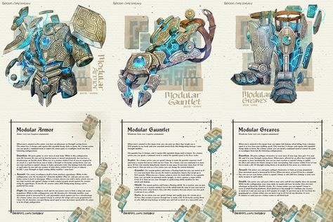 Homebrew Magic Items 5e Artificer, Artificer Items 5e, Magitech Items, Magical Armor Art, Sinlaire Art, Fantasy Magic Item Art, Homebrew Magic Items 5e, D&d Magic Items, Fantasy Items Art