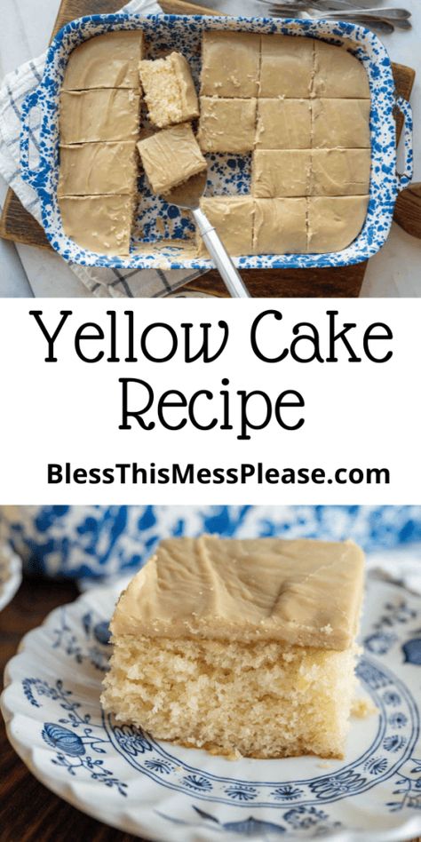 Yellow Cake — Bless this Mess Homemade Yellow Cake, Baking Powder Substitute, Moist Yellow Cakes, Yellow Cake Recipe, Chocolate Chip Cookie Cake, Light Cakes, Cake Frosting Recipe, Leftover Cake, Chocolate Delight