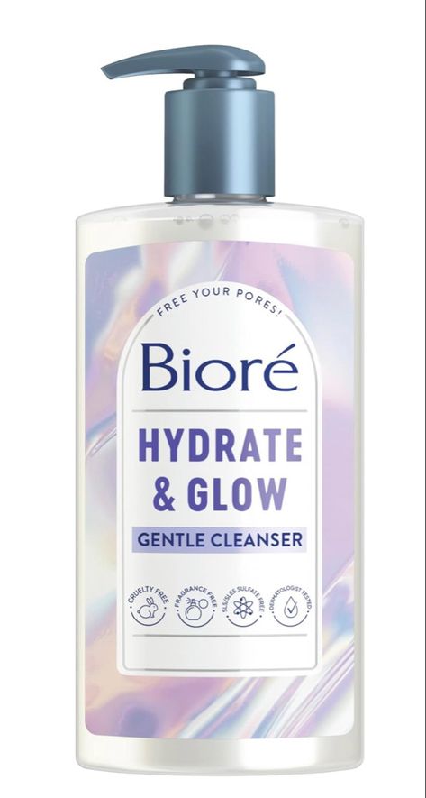 Biore Hydrate & Glow Gentle Face Wash for Dry Skin, Sensitive Skin, Dermatologist Tested, Fragrance Free, SLS/SLES Sulfate Free Facial Cleanser, Cruelty Free & Vegan Friendly 6.77 Oz Bottle #skincare #skincareroutine #thirties #biore #amazon Face Wash For Dry Skin, Gentle Face Wash, Sulfate Free, Facial Cleanser, Face Wash, Vegan Friendly, Fragrance Free Products, Dry Skin, Skin Care Routine