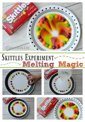 Heating And Cooling Experiments For Kids, Heat Experiments, Science Party Food, Skittles Experiment, Easy Science Projects, Science Art Projects, Cool Science Fair Projects, Science Experiments For Preschoolers, Science Teacher Gifts