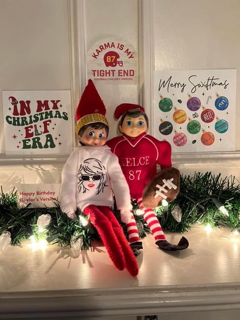 Elf On The Shelf Eras Tour, Taylor Swift Elf Ideas, Elf On The Shelf Taylor Swift Ideas, Elf On The Shelf Taylor Swift, Taylor Swift Elf On The Shelf Ideas, Taylor Swift Elf On The Shelf, Elf Shelf Arrival, Elf On Shelf Funny, Elfs Christmas