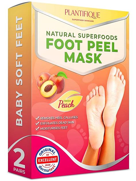 Amazon.com: DERMATOLOGICALLY CERTIFIED EXFOLIATING Foot Peel Mask for Baby Soft Feet by Plantifique- 10X MORE EFFECTIVE for Calluses, Dead & Dry Skin - DEEP Cracked Heel Repair - 2 Pairs: Kindle Store Foot Mask Peel, Foot Peel Mask, Cracked Heel, Peeling Mask, Foot Mask, Peeling Skin, Body Skin, Baby Soft, Body Skin Care