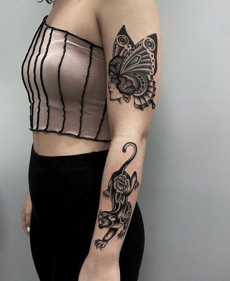 Traditional Tattoo Elbow, Elbow Tattoo, Traditional Tattoo Sleeve, Elbow Tattoos, Tattoo Design Book, Tattoo Outline, White Tattoo, American Traditional Tattoo, Get A Tattoo