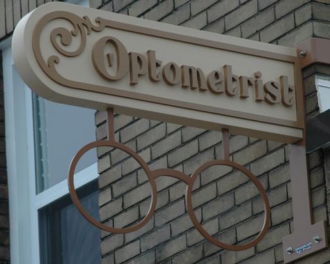 Optometrist Sign By Windwalker Sign Studio Optometrist Office, Eyewear Store Design, Optometry Office, Faux Stone Panels, Eyewear Display, Max Lucado, Optical Shop, Latex Paint, Never Alone