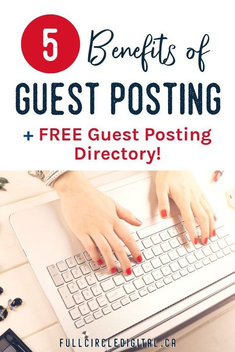 Looking for some site to guest post on? Check out this free guest posting directory. Also get key guidelines for guest posts plus 5 benefits of being a guest blogger. These tips and ideas will give you the tools to find the best blogs to guest post on which help drive traffic and are a great way to build backlinks. #bloggingadvice #blogging #bloggingtips #blogcontent #contentstrategy #bloggingforbeginners Guest Posting On Blogs, Pr Ideas, Website Tips, Seo Guide, Blogging Resources, Book Smart, Blog Strategy, Best Blogs, Guest Blogging