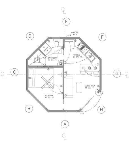 A Couple's Tiny House Blog — Tiffany The Tiny Home Tiny House Drawing, Deltec Homes, Tiny House Build, Bubble Diagram, Round House Plans, Buy A Tiny House, Craftsman Style Bungalow, Octagon House, Plan Floor